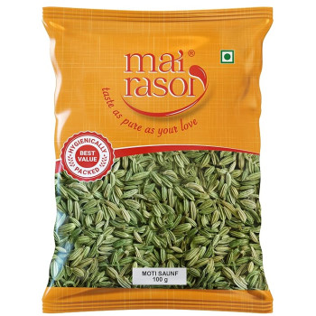 MAI RASOI Fennel Seeds/Saunf Moti/Moti Sonf/Big Whole - 100 Gm