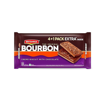 Britannia The Original Bourbon - Creme Biscuit with Chocolate | Buy 4 Get 1 Free | 500gm |