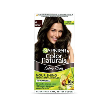 Garnier Color Naturals Crème hair color, Shade 3 Darkest Brown, 35ml