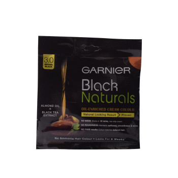 Garnier Black Naturals Oil Enriched Ammonia Free Hair Colour, Brown Black (20 g + 20 ml)