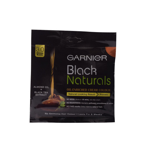 Garnier Black Naturals Oil Enriched Ammonia Free Hair Colour, Brown Black (20 g + 20 ml)