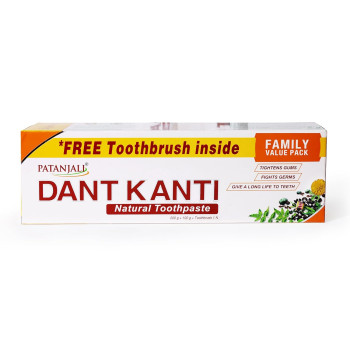 Patanjali Dant Kanti Natural Toothpaste 200g+100g free brush