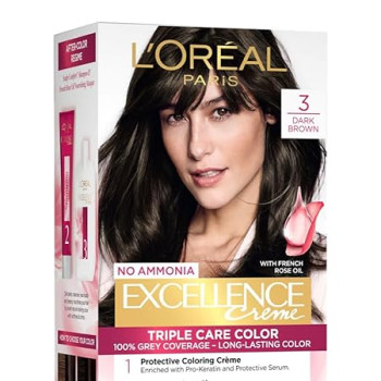 L'Oreal Paris Excellence Creme Hair Color, 3 Dark Brown,