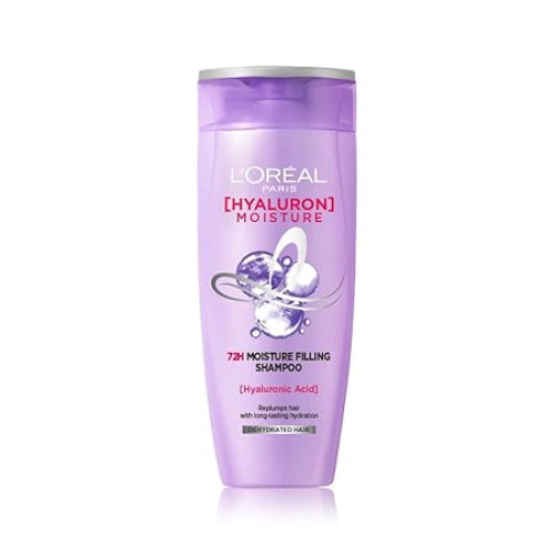 L'Oreal Paris Hyaluron Moisture 72HR Moisture Filling Shampoo powered by Hyaluronic Acid, for Frizz-free, Hydrated and Bouncy Hair Full of Life