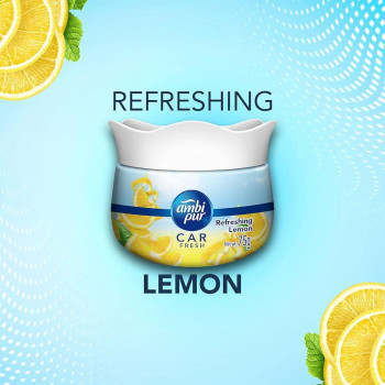 Ambi Pur Car Freshener Gel, Refreshing Lemon, 75g