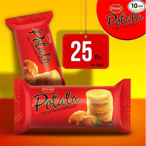 Pran Potata Spicy Flavoured Biscuit original imported - 75G