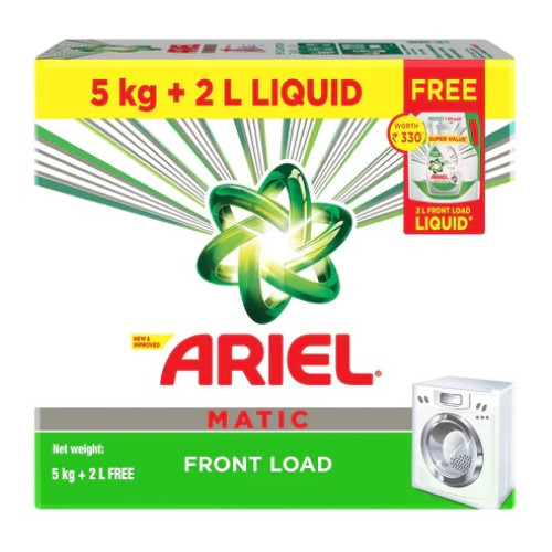 Ariel Matic Front Load Detergent Powder 5kg + 2L free