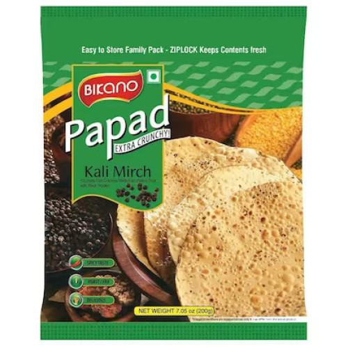 Bikano Papad Kali Mirch 200g.