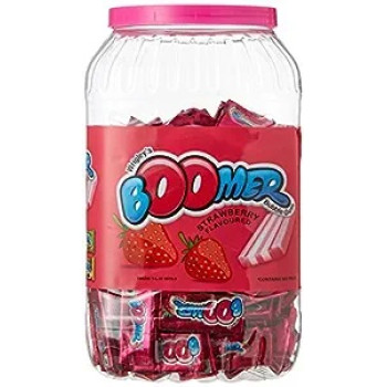 Boomer Strawberry Flavoured Bubble Gum Jar, 