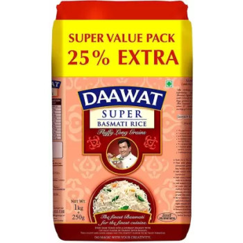 Daawat Super Basmati Rice 1kg. 20% Extra