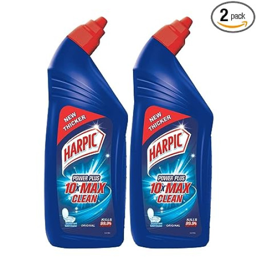 Harpic Power Plus Original Disinfectant Toilet Cleaner 500ml 2 Lizol 16ml free
