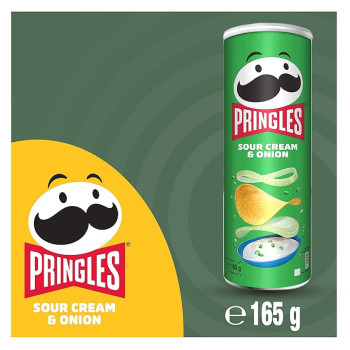 Pringles Potato Chips, Sour Cream And Onion, 107 Gram