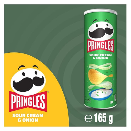 Pringles Potato Chips, Sour Cream And Onion, 107 Gram