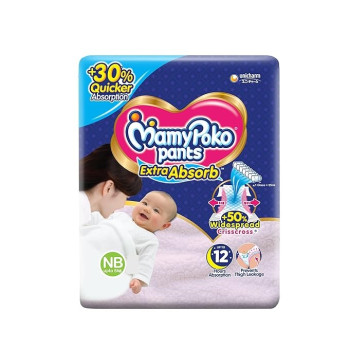 MamyPoko Pants Extra Absorb Baby Diapers, NB42