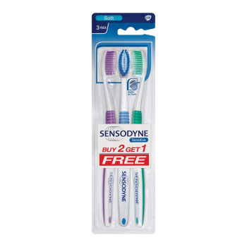 Sensodyne Sensitive Toothbrush Multicolor (2+1 Pack)