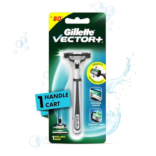 Gillette Men Vector Plus Manual Shaving Razor, 1 Pc