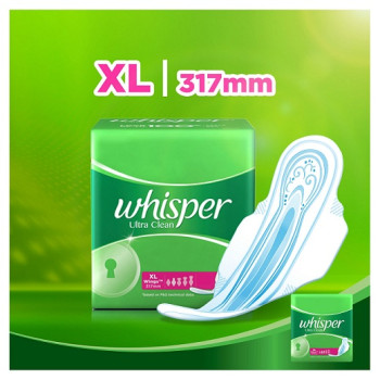 Whisper Ultra Clean Sanitary Napkin with Wings Regular 6 pads