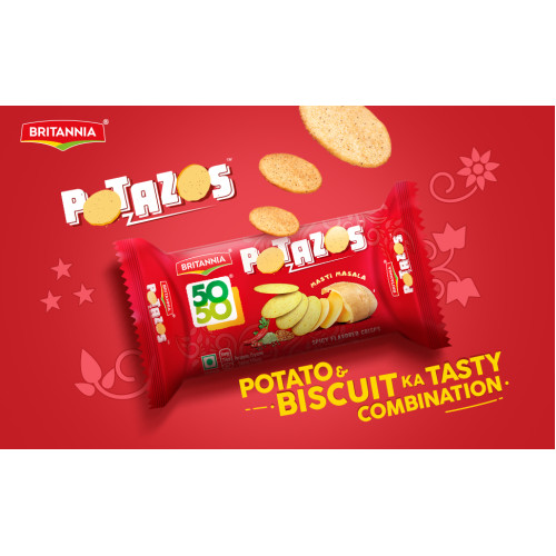Britannia 50-50 Potazos Masti Masala Spicy Flavoured Crisps 71.5g