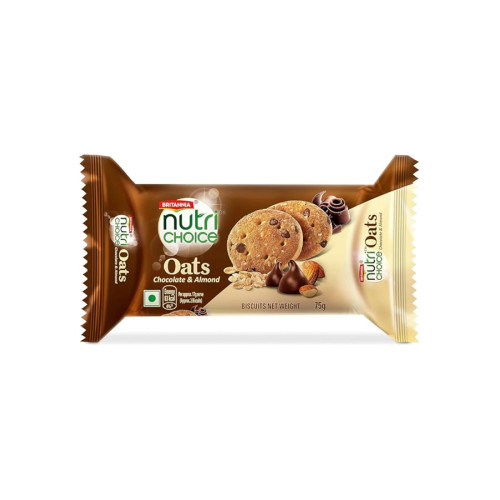 Britannia NutriChoice Chocolate & Almond Oats Cookies 75 g
