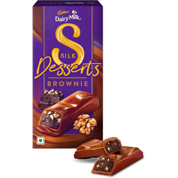 Cadbury Dairy Milk Silk Desserts Walnut Brownie Chocolate Bar, 70 g