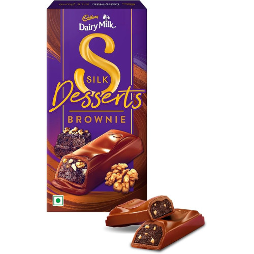 Cadbury Dairy Milk Silk Desserts Walnut Brownie Chocolate Bar, 70 g
