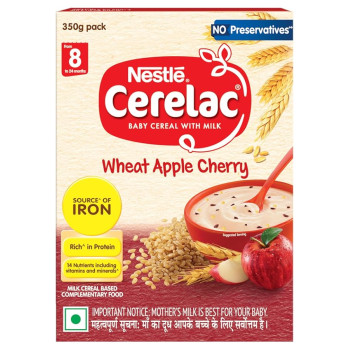 CERELAC Baby Cereal with Milk, Wheat Apple 350g