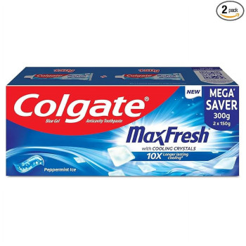 Colgate MaxFresh Toothpaste, Blue Gel Tooth Paste with Menthol for Super Fresh Breath, 300g