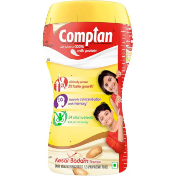 Complan Nutrition Drink Powder for Children, Kesar Badam Flavour, 200g