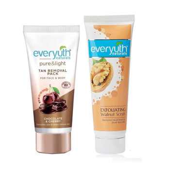 Everyuth Golden Glow Peel-off Mask, Walnut Scrub, 50gm  Combo Pack