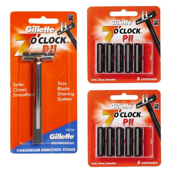 Gillette 7 O Clock PII Twin Blade Shaving Safety Razor