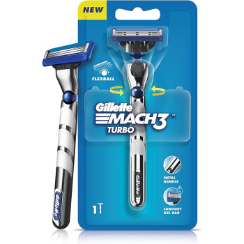 Gillette Mach 3 Turbo Shaving Razor for Men | Most Comfortable shave