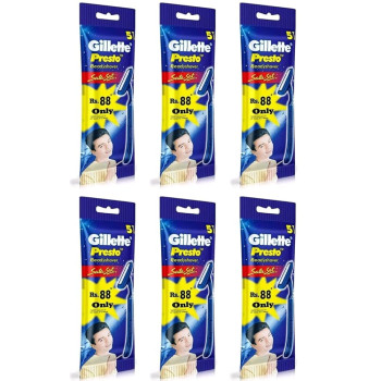 Gillette Presto Manual Shaving Razor(Pack of 5)