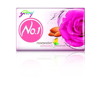 Godrej No.1 Rosewater & Almond Bathing Soap,