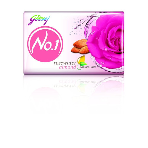Godrej No.1 Rosewater & Almond Bathing Soap,