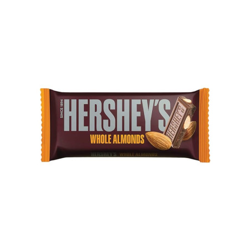HERSHEY'S Whole Almonds Bar|A Crunchy Chocolaty Treat 40Gm