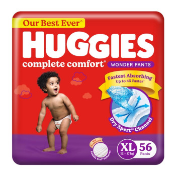 Huggies Complete Comfort Wonder Pants | Pant Style Baby Diapers L Size,