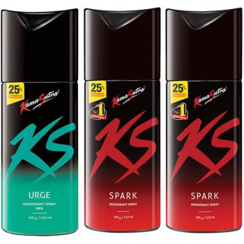 Kamasutra Combo Set Deodorant Spray - For Men (450 ml, Pack of 3