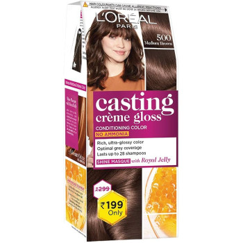 L'Oreal Paris Casting Crème Gloss Hair Colour - Small Pack, 500 Medium Brown, 45g