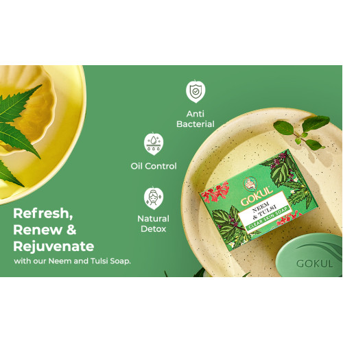 Margo Neem Naturals Soap with Almond Oil & Rose | Soap for Clear & Radiant Skin [50GM X 4]