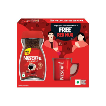 Nescafe Classic Instant Coffee, 100 Gram Jar With Free Red Mug, Powder