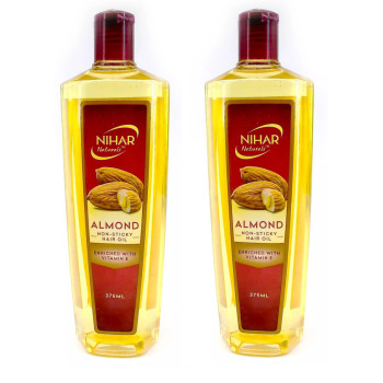 NIHAR NATURALS ALMOND NON STICKY HAIR OIL 375ML