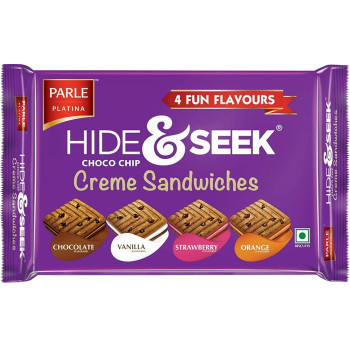 Parle Hide & Seek Orange Choco Chip Creme Sandwich Biscuits 100 g