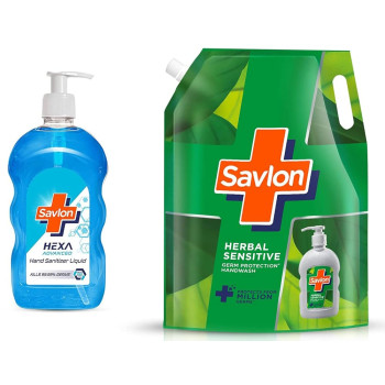 Savlon Herbal Sensitive Handwash Refill 750 ml (Buy 1 Get 1 Free)