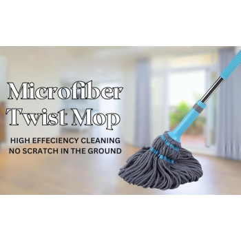 Sparkmate By Crystal  Microfiber Easy Twist Flat Mop
