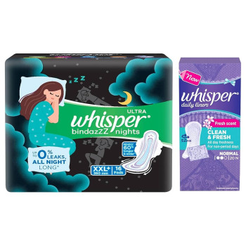 Whisper Bindazzz Nights 16 XXL+ Sanitary Pads