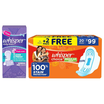 Whisper Choice Sanitary Regular Pads For Women