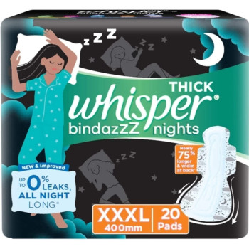 WHISPER THICK BINDAAZ NIGHTS  XXXL PADS