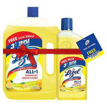 Lizol Disinfectant Cleaner 2L (free 500ml)