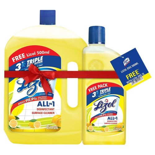Lizol Disinfectant Cleaner 2L (free 500ml)