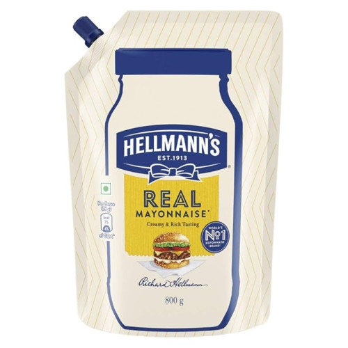 Hellmann's REAL Mayonnaise, 100% Vegetarian Creamy Mayo Used For Dressings And Condiments, 800 grams